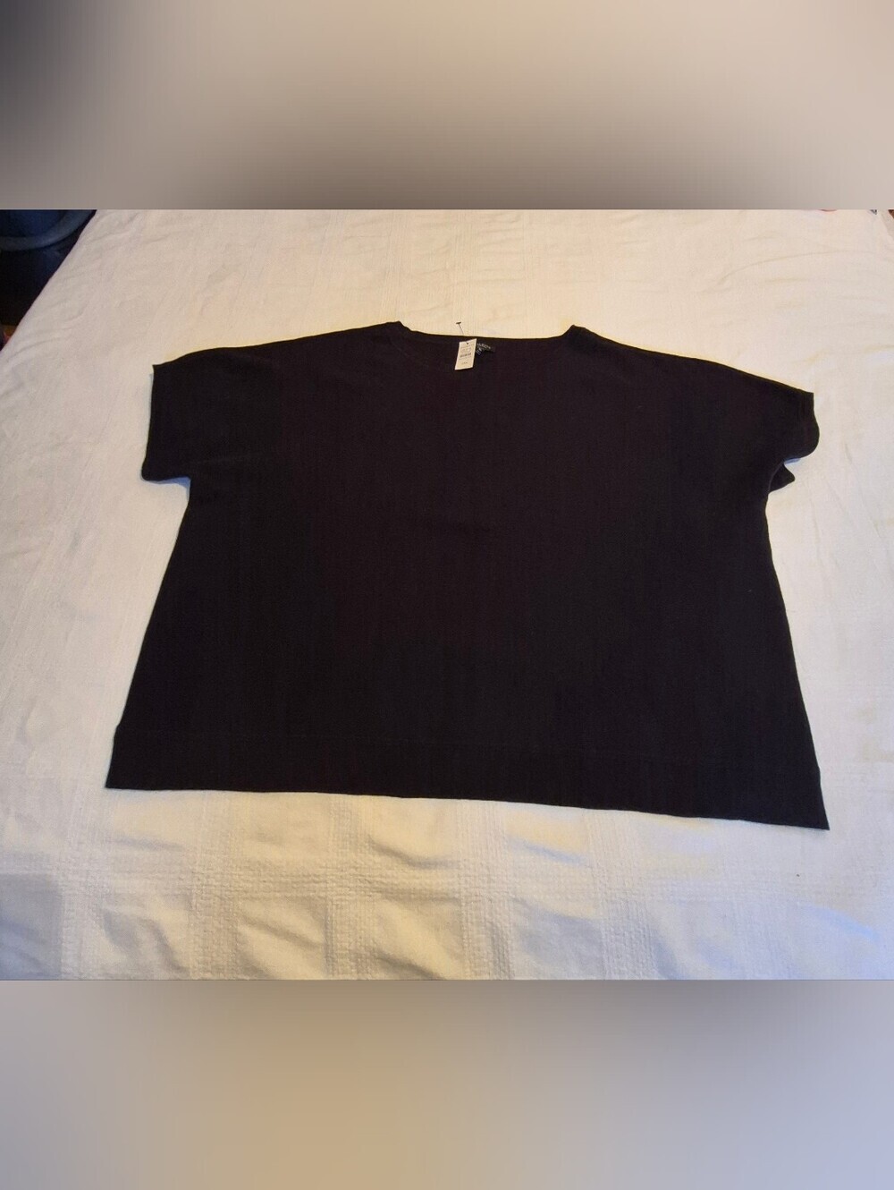 Talbots Plus Petit 3X Petit black fine knit, cotton blend, no fade NEW